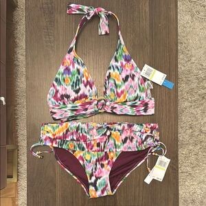 Blue Rod Beattie Bikini Zig Zag Print